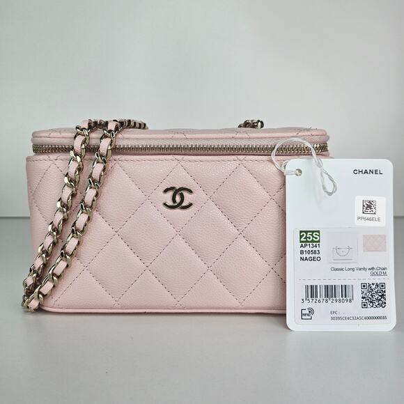 Chanel Caviar Leather Vanity with Chain 25S Crossbody Bag Light Pink - Picture 12 of 12